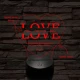 Egyedi esküvős, Valentinos szív-alakú beírós LOVE szív-forma 7 színű 3D led lámpa