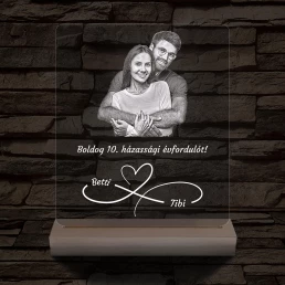 Fatalpas örökké házasok fotógravírozás 7 színű 3D led lámpa