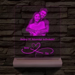 Fatalpas örökké házasok fotógravírozás 7 színű 3D led lámpa