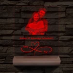 Fatalpas örökké házasok fotógravírozás 7 színű 3D led lámpa