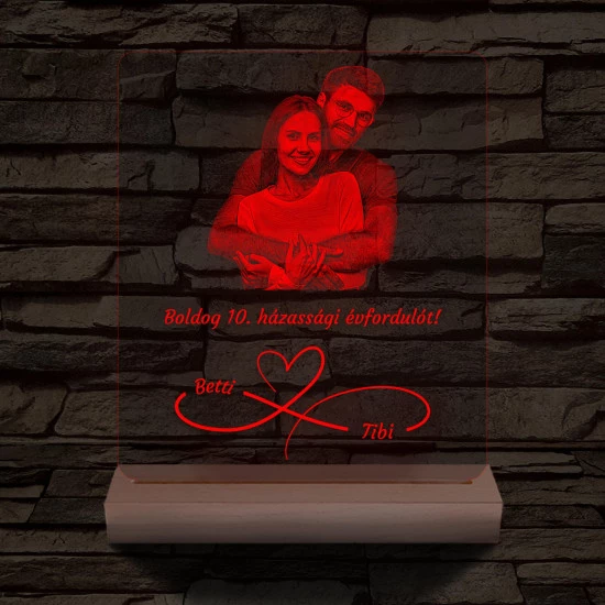 Fatalpas örökké házasok fotógravírozás 7 színű 3D led lámpa