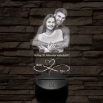 Örökké házasok egyedi fotógravírozás 7 színű 3D led lámpa