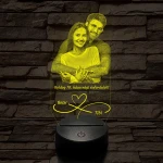 Örökké házasok egyedi fotógravírozás 7 színű 3D led lámpa