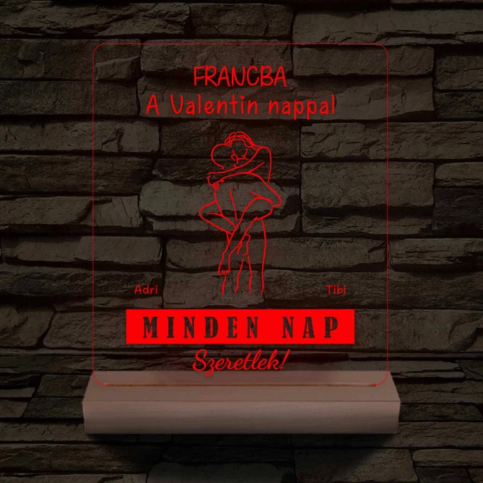 I Love You Every Day fatalppal 7 színű 3D led lámpa