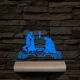 Esküvő, Hercegnő és Lovagja  személyre szabott 20 cm fa talppal 7 színű 3D led lámpa