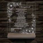 Szülőköszöntő Harmónia – Virágos-Pillangós – 7 színű, színváltós 3D LED lámpa