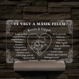 Szerelmes Szív – Artline Pár & Kála – 7 színű, színváltós 3D LED lámpa