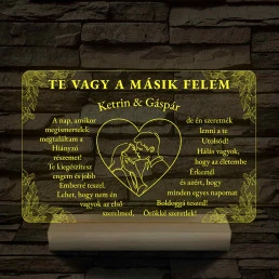 Szerelmes Szív – Artline Pár & Kála – 7 színű, színváltós 3D LED lámpa