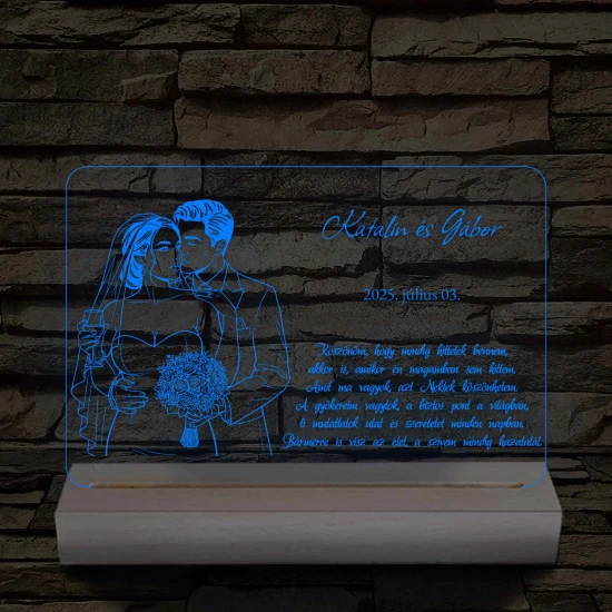 Elegáns Szülőköszöntő – 7 színű, színváltós 3D LED lámpa