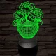 Rózsacsokor-vázában 7 színű 3D led lámpa