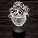 Rózsacsokor-vázában 7 színű 3D led lámpa