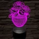 Rózsacsokor-vázában 7 színű 3D led lámpa