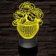 Rózsacsokor-vázában 7 színű 3D led lámpa