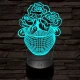 Rózsacsokor-vázában 7 színű 3D led lámpa