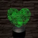 Virágos szív 7 színű 3D led lámpa