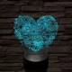 Virágos szív 7 színű 3D led lámpa