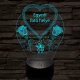 Egyedi fotógravírozás szív rózsákkal 7 színű 3D led lámpa
