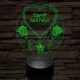 Egyedi fotógravírozás szív rózsákkal 7 színű 3D led lámpa