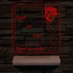 Egyedi fotógravírozás rózsával fatalp 7 színű 3D led lámpa