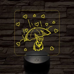 Szíveső  7 színű 3D led lámpa