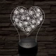 Rózsák a szívben 7 színű 3D led lámpa