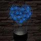 Rózsák a szívben 7 színű 3D led lámpa