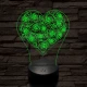Rózsák a szívben 7 színű 3D led lámpa