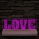 Love & Love 20 cm fa talppal 7 színű 3D led lámpa