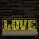 Love & Love 20 cm fa talppal 7 színű 3D led lámpa