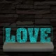 Love & Love 20 cm fa talppal 7 színű 3D led lámpa