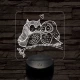 Bagoly pár 7 színű 3D led lámpa