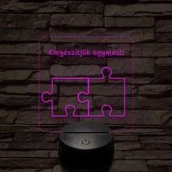 Kiegészítjük egymást! 7 színű 3D led lámpa