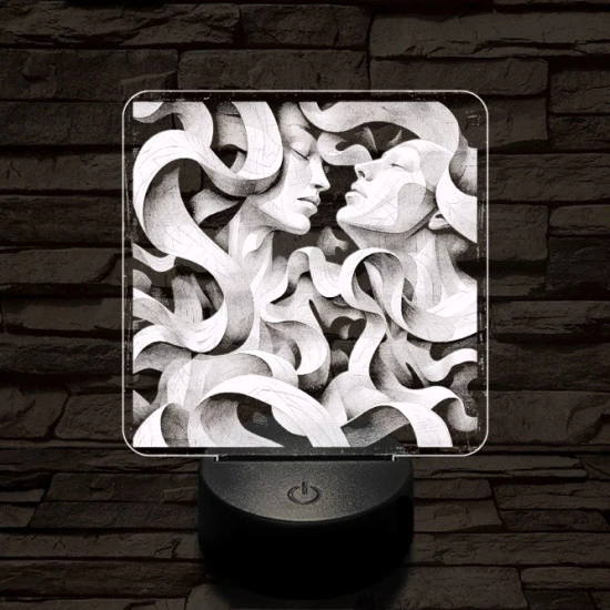 Összefonódás 7 színű valósághű 3D led lámpa