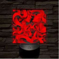 Összefonódás 7 színű valósághű 3D led lámpa