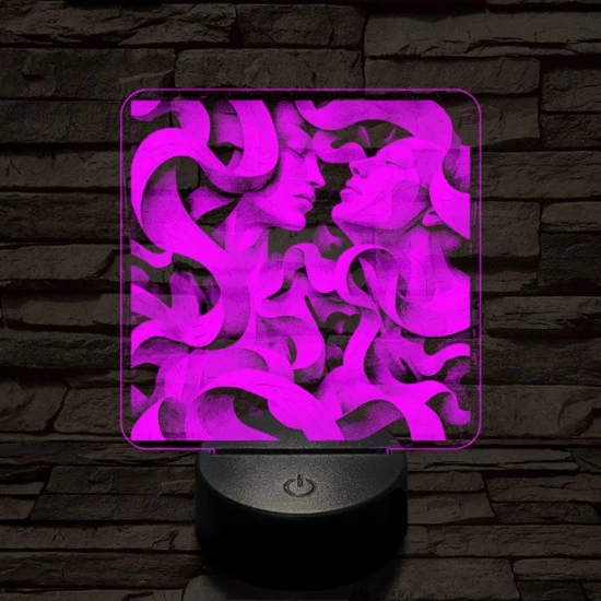 Összefonódás 7 színű valósághű 3D led lámpa
