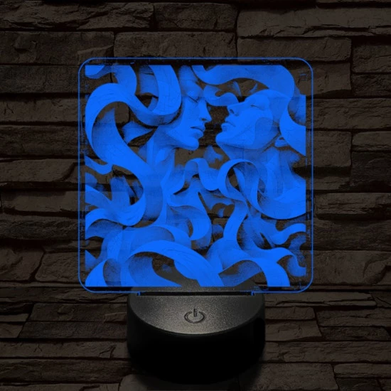 Összefonódás 7 színű valósághű 3D led lámpa