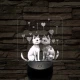 Szerelmes cicák 7 színű, színváltós, valósághű 3D led lámpa