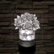 Rózsacsokor 7 színű, színváltós, valósághű 3D led lámpa