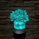 Rózsacsokor 7 színű, színváltós, valósághű 3D led lámpa