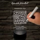 A szerelem labirintusa, kocka alakú-szögletes 7 színű 3D led lámpa filccel