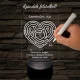 A szerelem labirintusa, szív alakú-görbülő mintás 7 színű 3D led lámpa filccel
