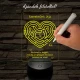 A szerelem labirintusa, szív alakú-görbülő mintás 7 színű 3D led lámpa filccel