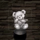 Maci szívvel 7 színű valósághű 3D led lámpa