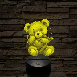 Maci szívvel 7 színű valósághű 3D led lámpa