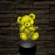 Maci szívvel 7 színű valósághű 3D led lámpa