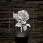 Rózsa 7 színű, színváltós valósághű 3D led lámpa