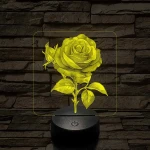 Rózsa 7 színű, színváltós valósághű 3D led lámpa