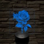 Rózsa 7 színű, színváltós valósághű 3D led lámpa