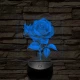 Rózsa 7 színű, színváltós valósághű 3D led lámpa