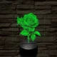 Rózsa 7 színű, színváltós valósághű 3D led lámpa